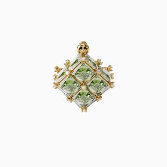 Curiosa earring, Green, Gold-tone plated